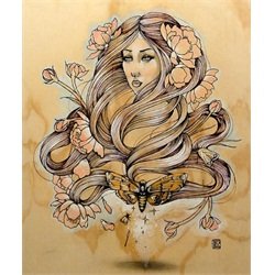 Transformative by Amy Dowell Woman w Moth Canvas Giclee Fine Art Print