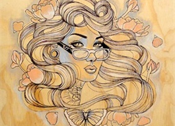 Alter Ego by Amy Dowell Tattooed Woman w Glasses Canvas Fine Art Print