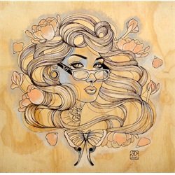 Alter Ego by Amy Dowell Tattooed Woman w Glasses Canvas Fine Art Print