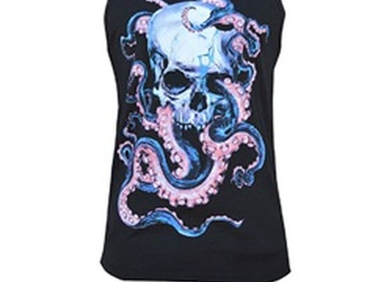 Mens Skulltopus by Eric Pineda Skull w Octopus Tentacles Tank Top Tee