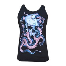 Mens Skulltopus by Eric Pineda Skull w Octopus Tentacles Tank Top Tee