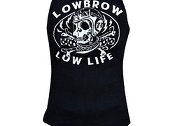 Mens Low Life by Adi Lowbrow Motorcycle Skull Tattoo Beater Tank Top