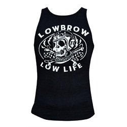 Mens Low Life by Adi Lowbrow Motorcycle Skull Tattoo Beater Tank Top