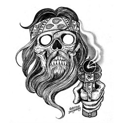 Bearded Outlaw by Rob Dringenberg Hippie w Gun Canvas Giclee Art Print