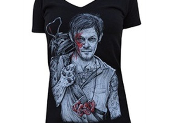 Womens Daryl by Wayne Maguire Zombie Killer Dixon Walking Dead T Shirt