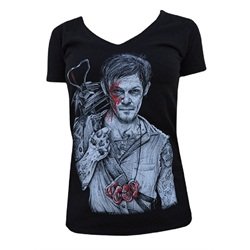 Womens Daryl by Wayne Maguire Zombie Killer Dixon Walking Dead T Shirt