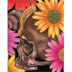 The Morning After by Michael Madison Floral Skull Canvas Art Print