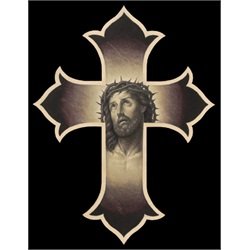 Jesus Cristo by Chuey Quintanar Gothic Cross Tattoo Canvas Art Print
