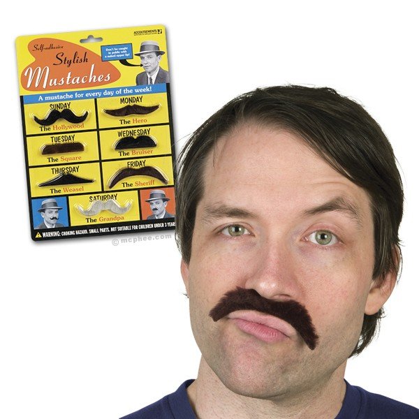 Stylish Mustaches - 7 Costume Mustache's - Whimsical & Unique Gift Ideas for the Coolest Gift Givers