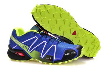 Salomon Footwear Speedcross 3 Athletic Running Sports Man Shoes Outdoor Cosmos Blue Pop Green Black