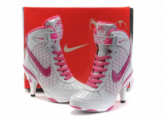 nike air force 1 heels white/pink for women