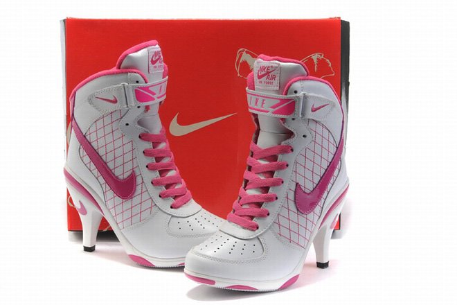 nike air force 1 heels white/pink for women