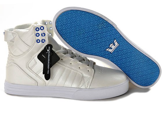 Supra Skytop - Cream Blue Men Size Supra Skate Shoes