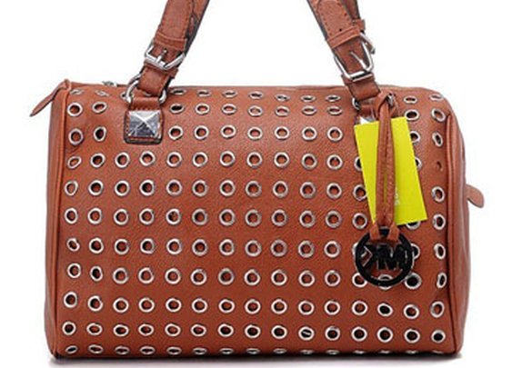 Michael Kors Grayson Grommet Large Brown Satchel Bag