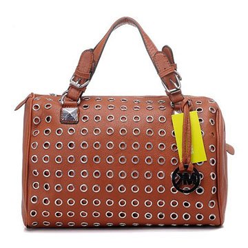 Michael Kors Grayson Grommet Large Brown Satchel Bag