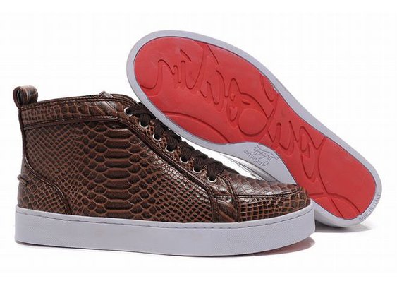 Christian Louboutin Louis Python Mens Sneakers Brown