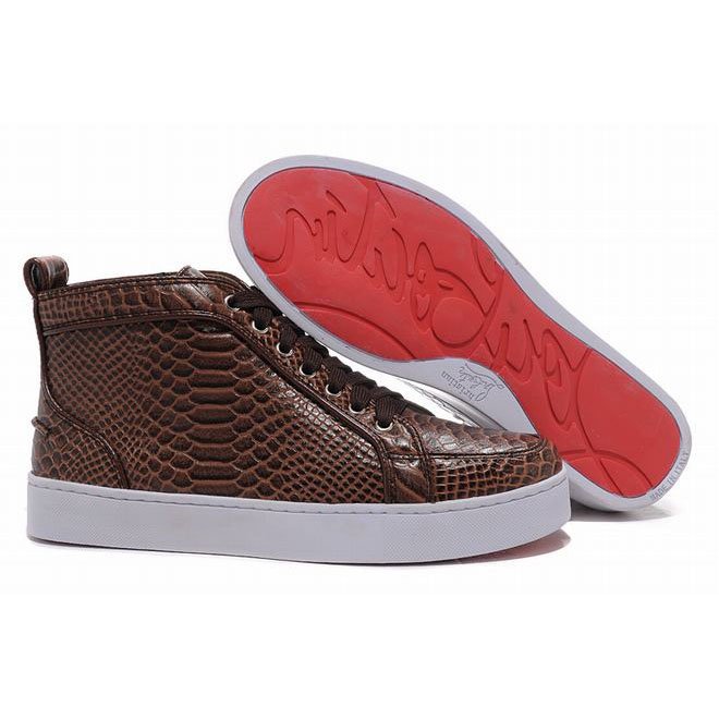 Christian Louboutin Louis Python Mens Sneakers Brown