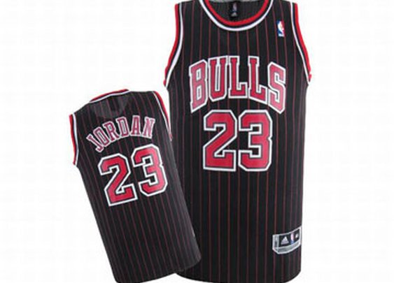 Michael Jordan #23 Black Adidas NBA Bulls Jerseys Red Strip And Red White Numbers