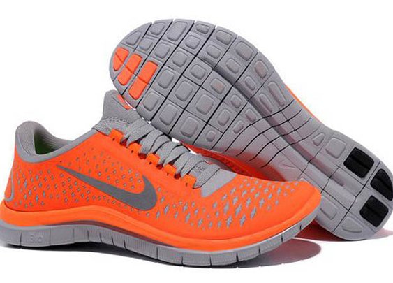 Nike Free 3.0 V4 Running Shoe Total Oragne Reflective Silver Womens