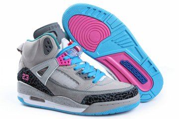 Jordans Spizike Fluff Grey Blue Pink Nike Women's Size Shoes