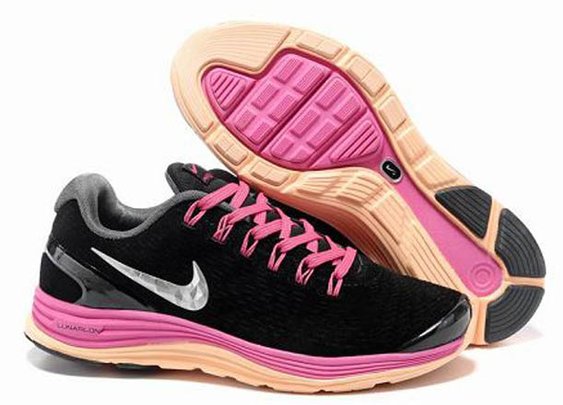 Nike LunarGlide+ 4 Premium Running Shoe Black Fireberry Pearl Pink Womens