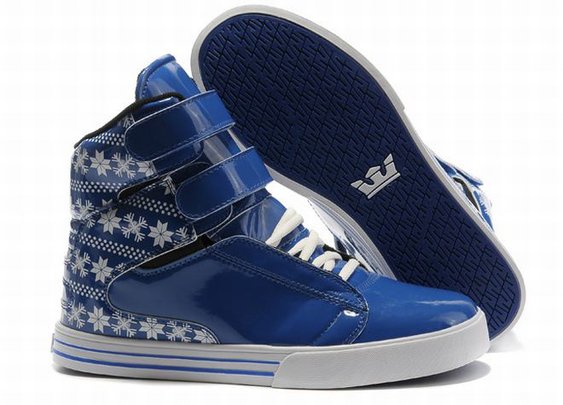 men skateboard shoes - high tops blue white supra tk society