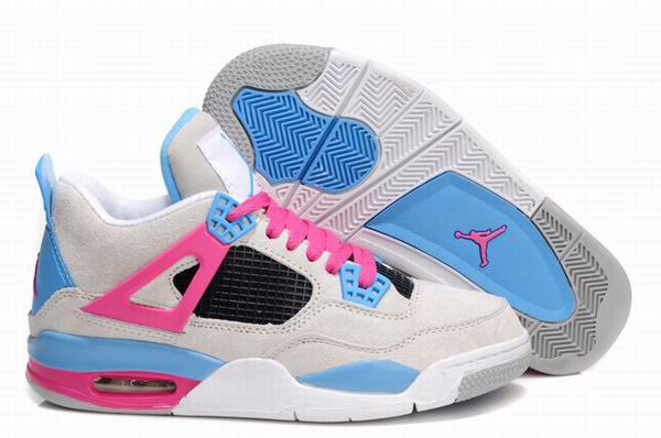 Jordan 4 White/Vivid Pink-Dynamic Blue Nike Women's Size Shoes