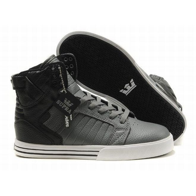 supra skytop grey suede and black high top men trainers