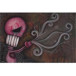 Deception by Abril Andrade Broken Heart Sugar Skull Canvas Art Print