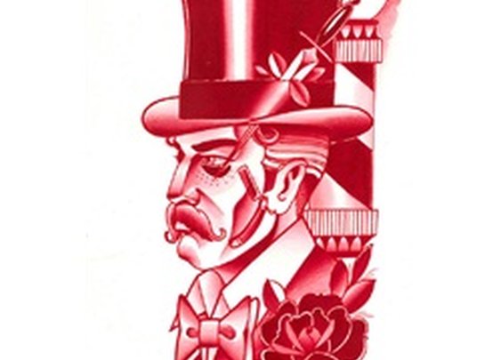 Legacy by Charlie Coffin Steampunk Man w/ Top Hat Red Canvas Art Print
