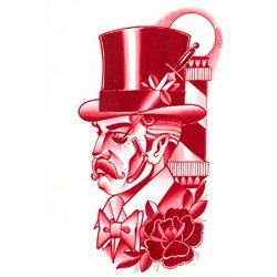 Legacy by Charlie Coffin Steampunk Man w/ Top Hat Red Canvas Art Print