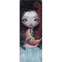 Moon Keeper by Abril Andrade Griffith Big Eyes Girl Canvas Art Print