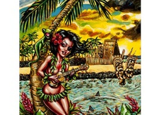 Place of Refuge by Big Toe Hula Dancer Pin-Up Girl Canvas Art Print