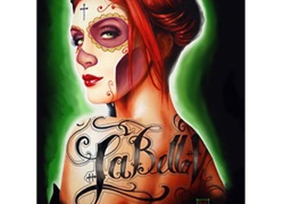 Bella Vida by Muecke Tattooed Sugar Skull Woman Canvas Fine Art Print