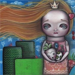Princess Peach by Abril Andrade Griffith Mario Game Canvas Art Print