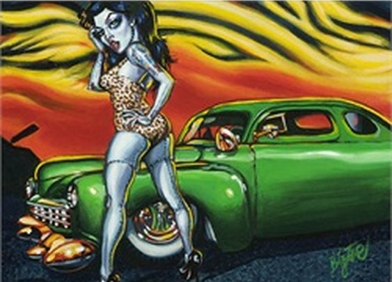 Voodoo Vixen by Big Toe Pin-Up Zombie Monster Girl Canvas Art Print