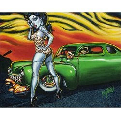 Voodoo Vixen by Big Toe Pin-Up Zombie Monster Girl Canvas Art Print