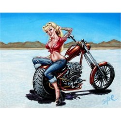 Cruiser Custom by Big Toe Sexy Pin-Up Girl Motorcycle Canvas Art Print