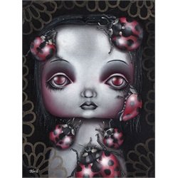 Ladybug Girl by Abril Andrade Griffith Insects Pop Art Canvas Print