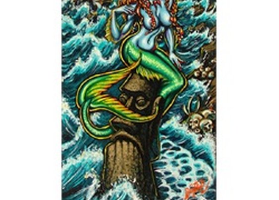 Love On The Rocks by Big Toe Sexy Pin-Up Siren Tiki Canvas Art Print
