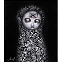 Secretos by Abril Andrade Griffith Big Eyed Pop Canvas Fine Art Print