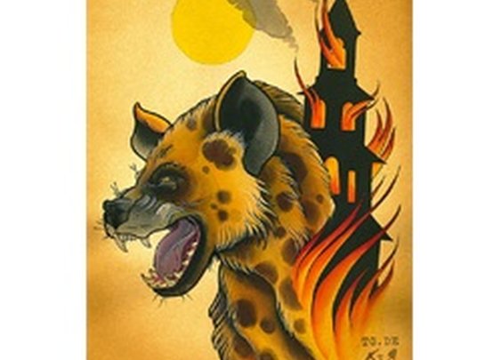 He Who Laughs Last by Charlie Coffin Hyena & Church Canvas Art Print