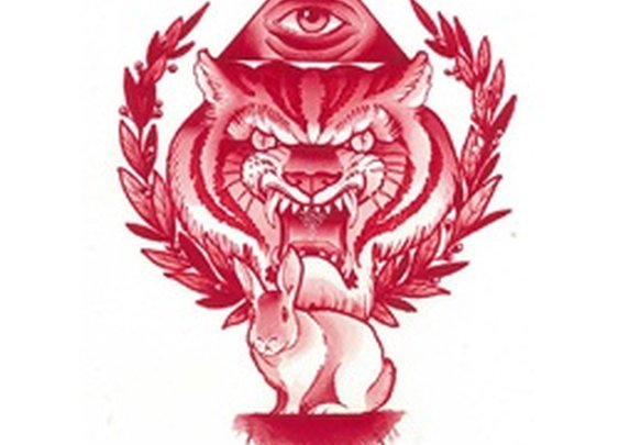 Mystic Tiger by Charlie Coffin Eye of Providence Red Canvas Art Print