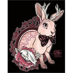Bunny Tattoo by Miss Cherry Martini Jackalope Rabbit Canvas Art Print