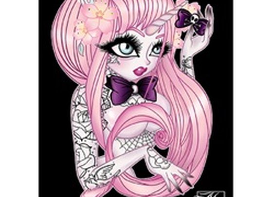 Tattooed Unicorn Girl by Miss Cherry Martini Artwork Canvas Art Print