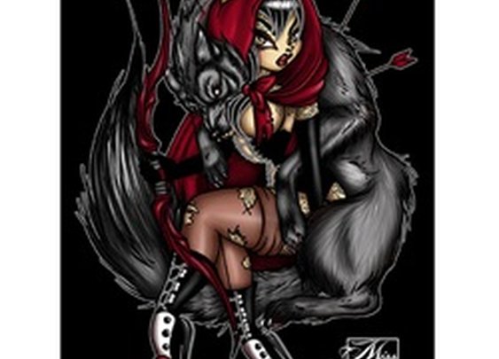 Little Red by Miss Cherry Martini Riding Hood Tattoo Canvas Art Print