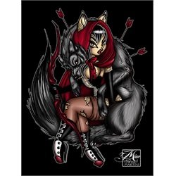 Little Red by Miss Cherry Martini Riding Hood Tattoo Canvas Art Print