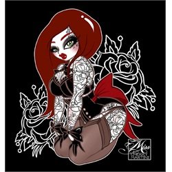 Red Head by Miss Cherry Martini Pin Up Girl Tattoo Canvas Art Print