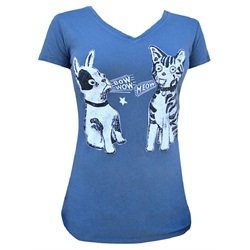 Women's Bow Wow Meow by Annex Clothing Dog & Cat Toys V-Neck T Shirt