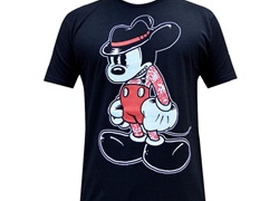 Men's Mean Mouse by Adi Tattooed Mickey Tattoo Artwork Black T Shirt